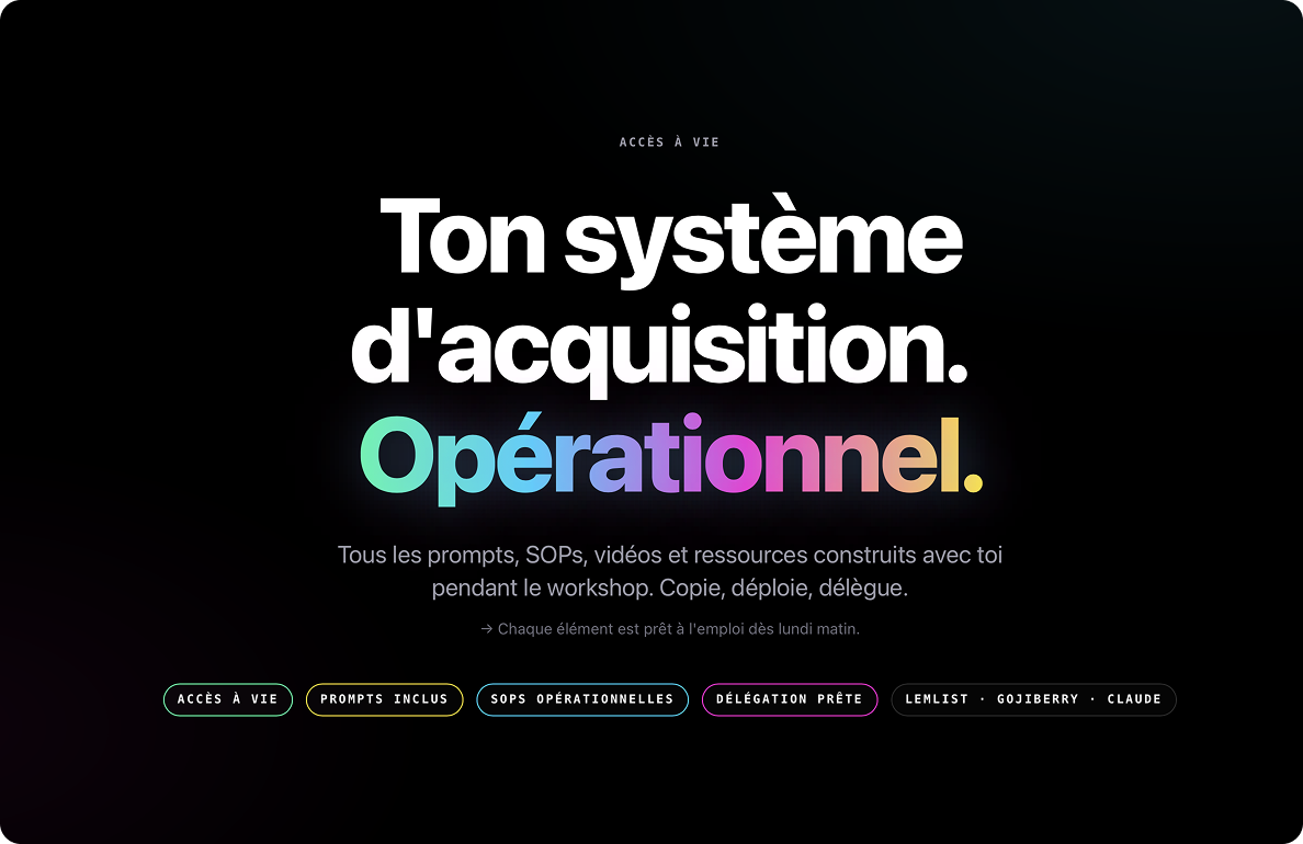 Extrait du système d'acquisition livré par Aakize